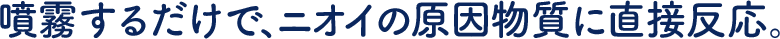噴霧するだけで、ニオイの原因物質に直接反応。